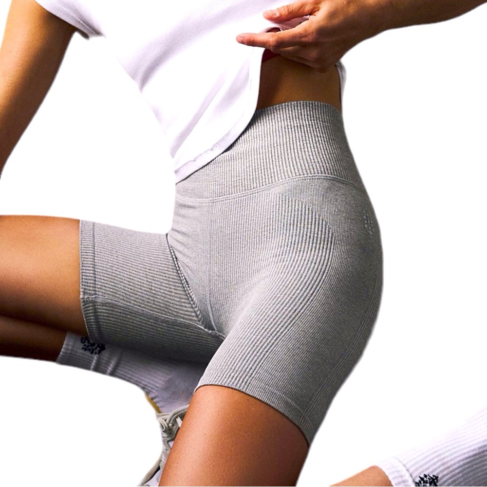 Free People Movement Happiness Runs Bike Shorts Women Heather Gray Size XS/S